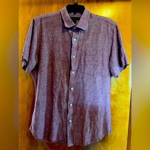 Maroon short sleeve button down